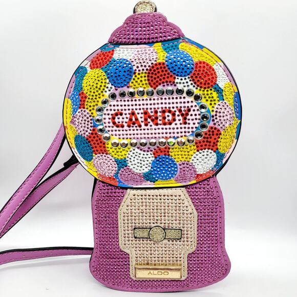 Aldo Handbags - ALDO Candy Gumball Machine Rhinestone Bejeweled Pink Multicolored Crossbody Bag